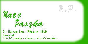 mate paszka business card